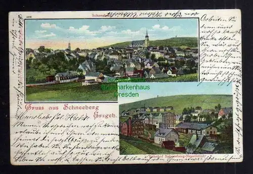 Ansichtskarte Schneeberg Erzgebirge Bahnhof Schneeberg Neustädtel 1902