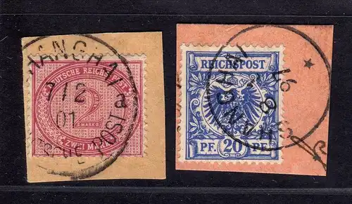 B1723 DP in China 2 Briefstücke Shanghai V37e V48d Postanweisungsabschnitt