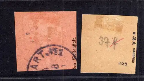 B1723 DP in China 2 Briefstücke Shanghai V37e V48d Postanweisungsabschnitt