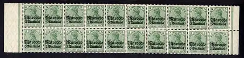 B2199 Deutsche Post in Marokko 20x 35 ** postfrisch Bogenteil Mi. 360.-