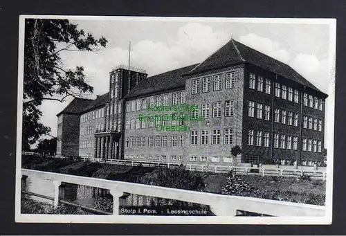 Ansichtskarte Stolp i. Pom. Lessigschule 1935