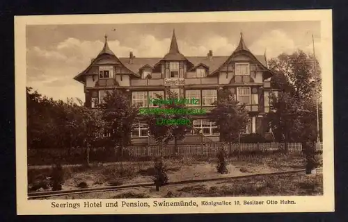 Ansichtskarte Swinemünde um 1920 Seerings Hotel und Pension Königsallee 10