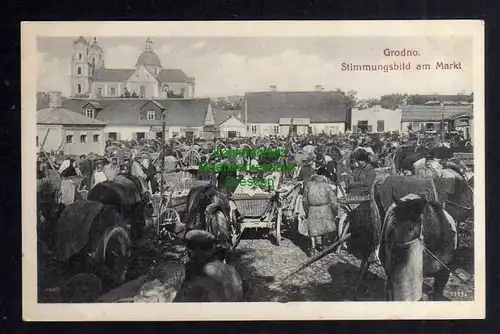 Ansichtskarte Grodno um 1915 Markt Stimmungsbild Markttag