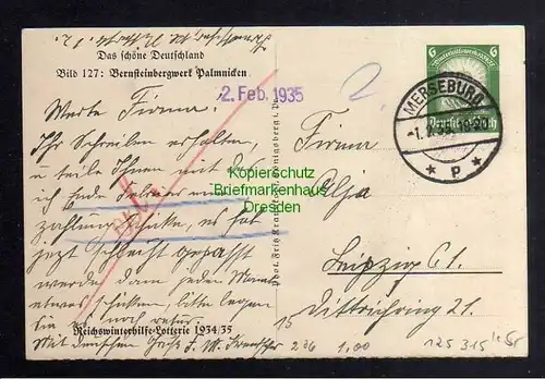 Ansichtskarte Palmnicken Jantarny Bernsteinwerk Reichswinterhilfe Lotterie 1934 / 35
