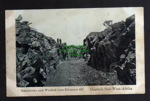 Ansichtskarte Bahnstrecke nach Windhuk bei Kilometer 227 Deutsch Südwest Afrika um 1