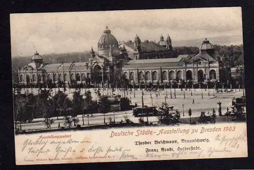 Ansichtskarte Dresden 1903 Ausstellung Ausstellungspalast Sonderstempel SST