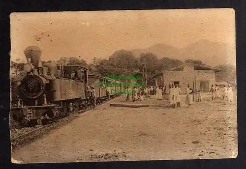 Ansichtskarte Mombo 1911 DOA Bahnhof Gleisseite Zug Lok Kilimatinde P. Singidda nach