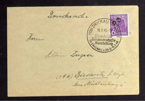 h2871 Handstempel Bezirk 20 Magdeburg abgedeckt Drucksache Zwickau gepr. BPP