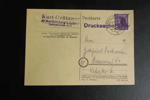 Drucksache Bezirkshandstempel Bezirk 27 Markkleeberg 29.6.48