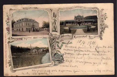 Ansichtskarte Moorbad Kunnersdorf Post Osecna Oschitz 1901 Hotel Kurhaus Veranda