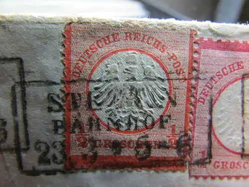 v093 aus Stettin Sammlung Deutsches Reich 3, 2x4 Stettin Bahnhof 1872 Glasgow