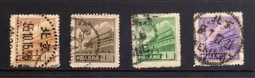 C001 China 1950 100 - 103 Tor des Himmlischen Friedens ex R5 echt gestempelt