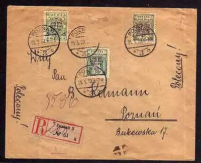Großer Brief Posen 1920 Nationale Briefmarkenausstellung Warschau POLSKA