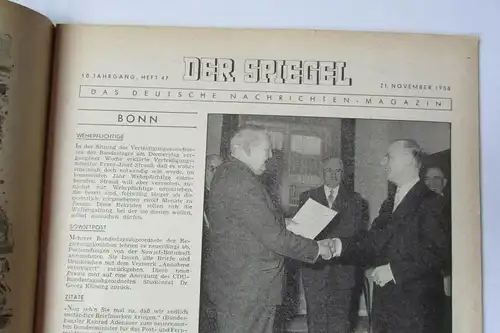 Der Spiegel 1956 10. Jahrgang Nr. 47 Olympia Sport Trainer Woldemar Gerschler