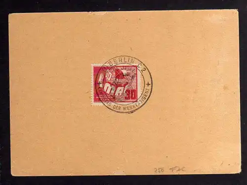 B1251 DDR 1950 250 Sonderstempel auf Karte 60 Jahre Tag der Arbeit 1. Mai