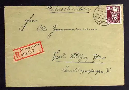 B1270 DDR 341 va XI gepr. Schönherr BPP Brief Eisenberg nach Bad Sulza
