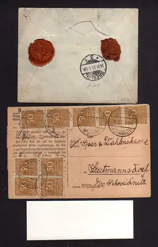 V150 Leutmannsdorf über Reichenbach Schlesien Eilboten Brief Express 1915 Postka