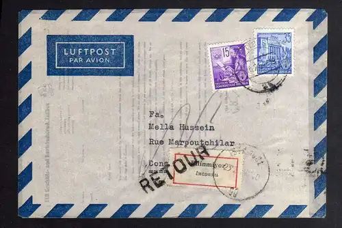 B1261 DDR 1953 Luftpost Brief FJP 368 374 nach Constantinopel Türkei