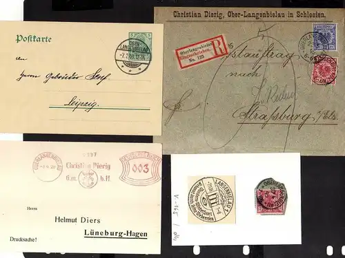 V165 Ober Langenbielau R-Brief Einschreiben 1895 R-Zettel geschnitten Ganzsache