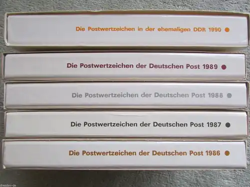 DDR Jahressammlung 1986 - 1990 5 Bände gestempelt mit Ganzsachen