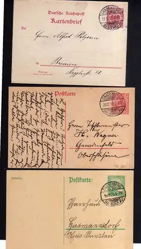 V187 Gnadenberg Kr. Bunzlau GS Kartenbrief 1897 Postkarte 1918 1925