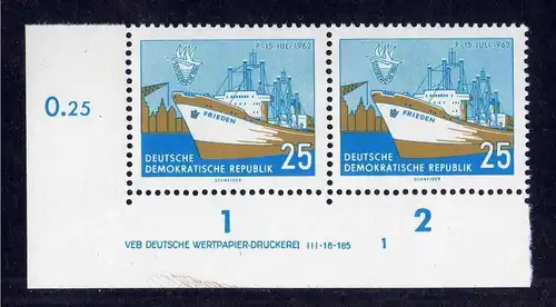DDR 1962 900 DV Formnummer 2 Druckvermerk **  Ostseewoche Rostock