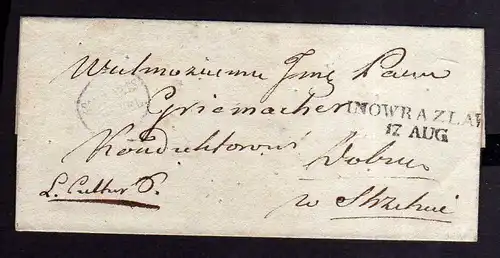 v033 aus Stettin Sammlung Brief um 1830 Colera Desinfektionslöcher Inowrazlaw