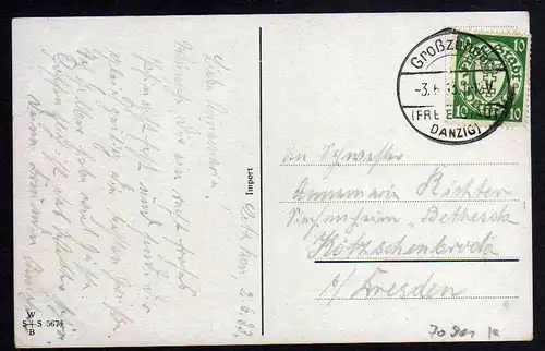 Ansichtskarte Großzünder Freie Stadt Danzig 1933 Top Stempel