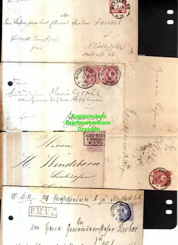 V853 5x Faltbrief Brief DR 19 Magdeburg 1872 Alte Neustadt Heimatsammlung 5 vers