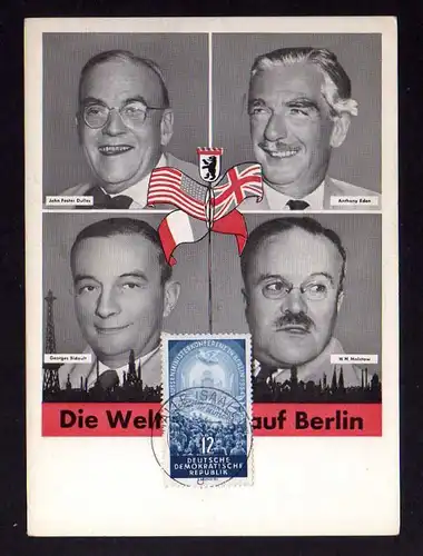 B134 DDR 424 seltene Maximumkarte Viermächtekonferenz Berlin John Forster Dulles
