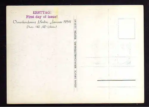 B134 DDR 424 seltene Maximumkarte Viermächtekonferenz Berlin John Forster Dulles