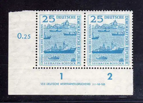 DDR 1958 664 DV Druckvermerk ** Bau des Seehafens Rostock