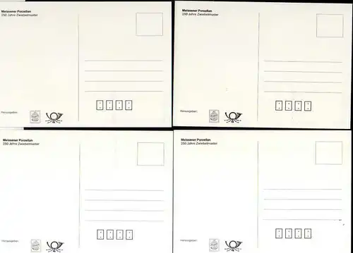 B175 DDR 3241 - 3244 I 4 Maximumkarten 1989 Meissener Porzellan 250 Jahre Zwiebe