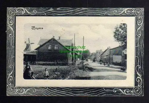 Ansichtskarte Vojens Woyens Schlesvig 1920 Windmühle Mole Dorfstraße