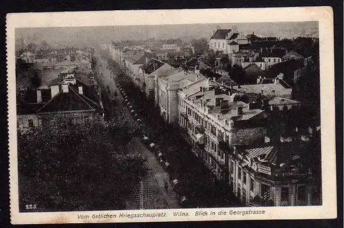 Ansichtskarte Wilna Vilnius 1916 Blick v.d. Georgstraße Feldpost Oberkommando Armee