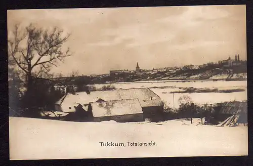 Ansichtskarte Tukkum Totalansicht 1916 Tuckum Fotokarte Feldpost Nr. 33 Lettland