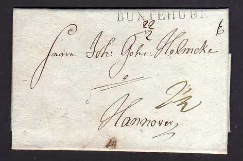 Faltbrief Einzeiler Buxtehude um 1840