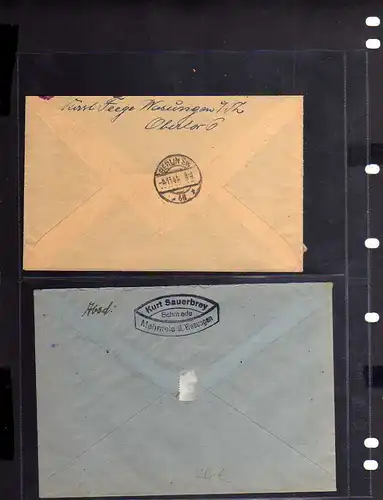 B820 2x SBZ Brief Gebühr bezahlt 1945 Wasungen Thür. Einschreiben nach Berlin un