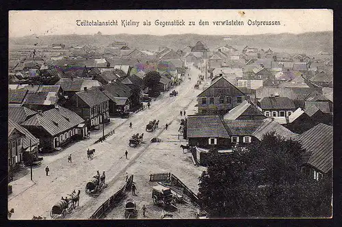 Ansichtskarte Kelme Kielmy Litauen Ostrowo 1915 Gegenstück z verwüsteten Ostpreussen