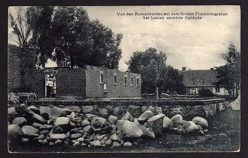 Ansichtskarte Labiau Polessk Friedrichsgraben zerstörte Gebäude 1916 Feldpost
