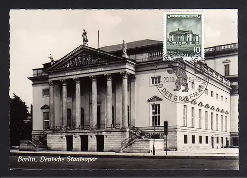 Maximumkarte DDR 1955 492 Deutsche Staatsoper Berlin SST 1956 Tag der Bri