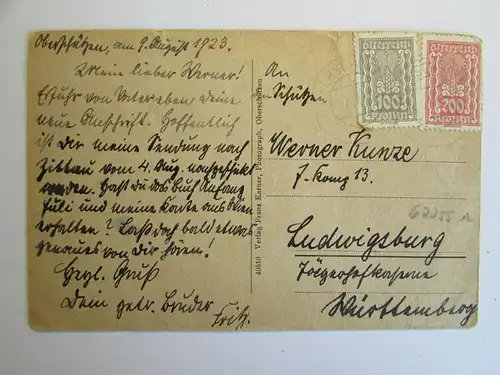 Ansichtskarte Oberschützen mit Bahnhof Seminar Internat 1923 Burgenland Österreich