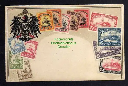 Ansichtskarte Deutsch Südwestafrika DSW Briefmarken Karte Reichsadler