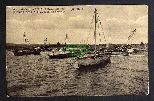 Ansichtskarte Deutsch Ostafrika DOA Belgische Besetzung Ganzsache Udjidji 1916
