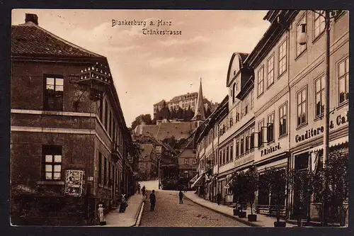 Ansichtskarte Blankenburg am Harz Tränkestrasse Conditorei Cafe um 1930