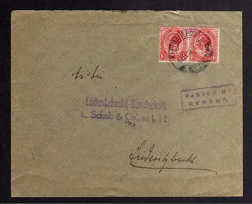 B2688 Brief Keetmanshoop 1916 Lüderitzbucht Gesellschaft Passed by Censor Zensur