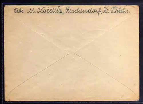B540 SBZ Brief Gebühr bezahlt 1948 Leisnig Taxe percue