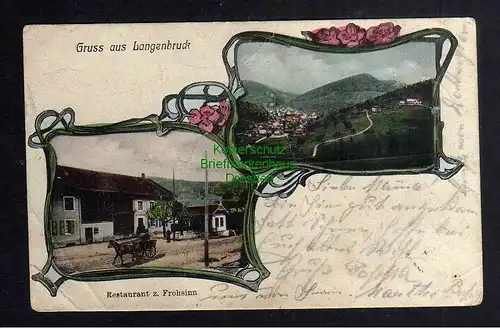 Ansichtskarte Langenbruck Kantons Basel-Landschaft Restaurant zum Frohsinn 1906