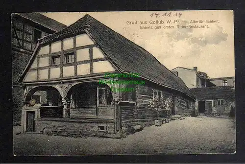 Ansichtskarte Gollub Westpreußen 1914 Altertünlichkeit Ehem Erstes Ritter Restaurant