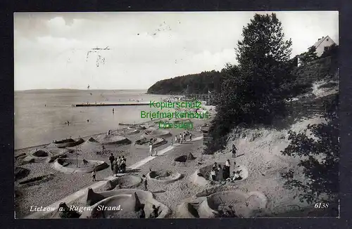 Ansichtskarte Lietzow a. Rügen 1932 Fotokarte Strand
